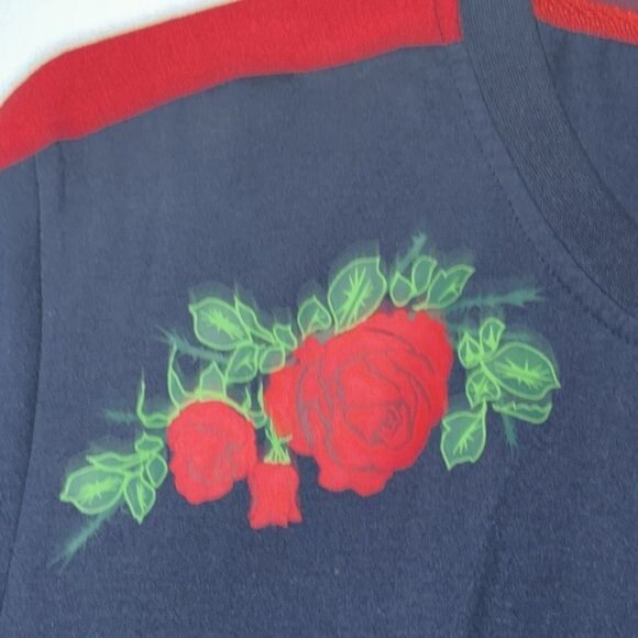 Stylish Mens Navy Blue & Red Snake Rose Graphic T Shirt With Unique Design - Picture 2 of 8